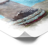 魚釣りボート – Padstow Harbor，コーンウォール，イギリス ポスター (角)