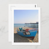 魚釣りボートatボグナーレジスサセックスUK ポストカード (正面/裏面)