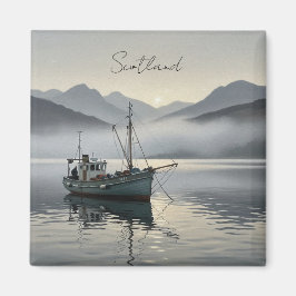 魚釣りボートinスコットランド旅行 マグネット