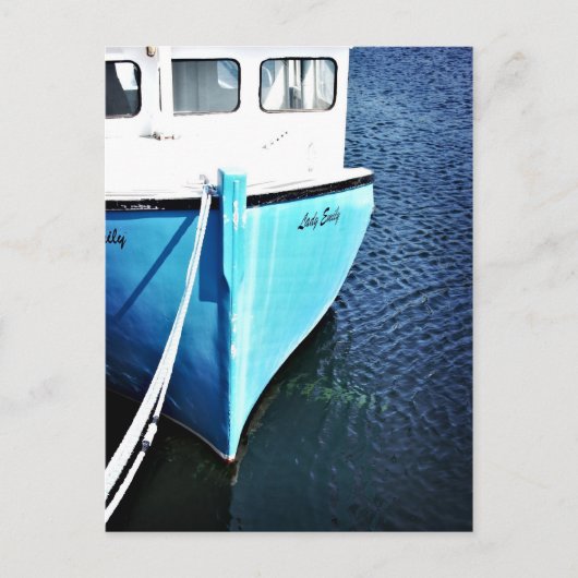 魚釣りボートinペギーズコーブ ポストカード (正面)