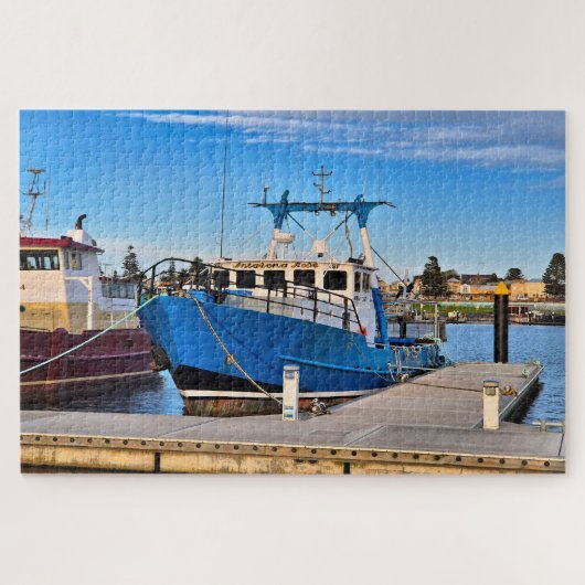 魚釣りボートin port，ポートランド，オーストラリア ジグソーパズル (横)