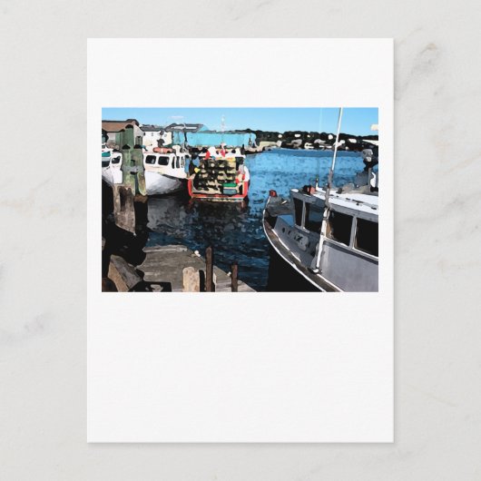 魚釣りボー絵画ツ ポストカード (正面)