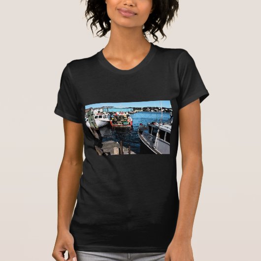 魚釣りボー絵画ツ Tシャツ (正面)