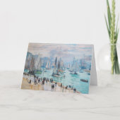 魚釣りボー離れトズザハーバー |クロード・モネ カード (正面)