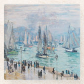 魚釣りボー離れトズザハーバー |クロード・モネ ガラスコースター (正面)