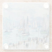 魚釣りボー離れトズザハーバー |クロード・モネ ガラスコースター (裏面)