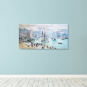 魚釣りボー離れトズザハーバー |クロード・モネ キャンバスプリント (インサイチュ (ウッドフロア))