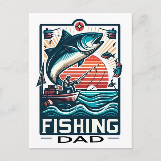 魚釣りポスター、カード シーズンポストカード (正面)