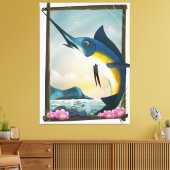 魚釣りポスター キャンバスプリント (インサイチュ (リビング))