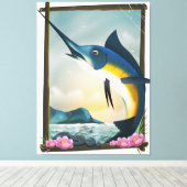 魚釣りポスター キャンバスプリント (インサイチュ (ウッドフロア))