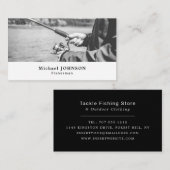 魚釣りポートレート、フィッシャーマン、魚釣りタックルストア 名刺 (正面/裏面)