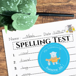 魚釣りポーラベアブルー報酬ステッカー ラウンドシール