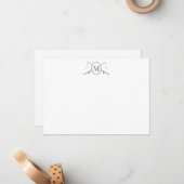 魚釣りポールクロスモノグラムフラットノートカード ノートカード (正面/裏面インサイチュ)