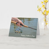 魚釣りポールファーザーズデイカード カード (黄色い花)
