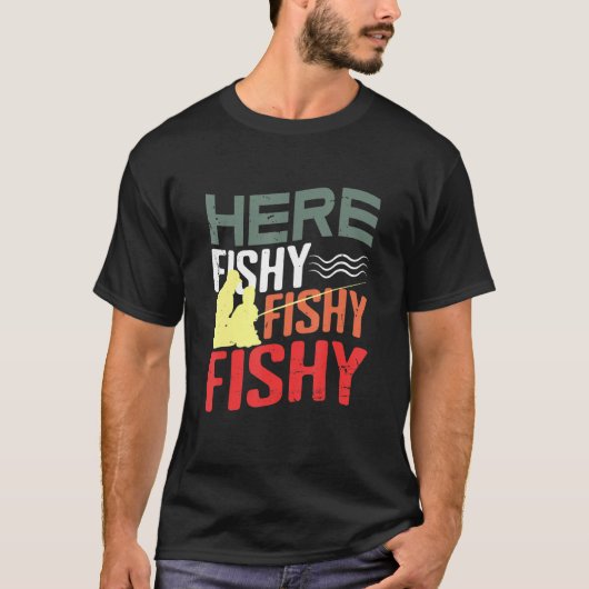 魚釣りポール魚釣り1の魚釣り Tシャツ (正面)