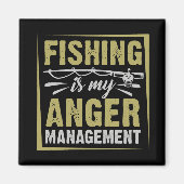 魚釣りマイアンガーマネジメントおもしろい魚釣り引用文 マグネット (正面)