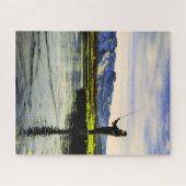 魚釣りマウンテンレイクフィッシャーマン ジグソーパズル (横)