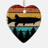 魚釣りマスキーヴィンテージレトロ セラミックオーナメント (右)