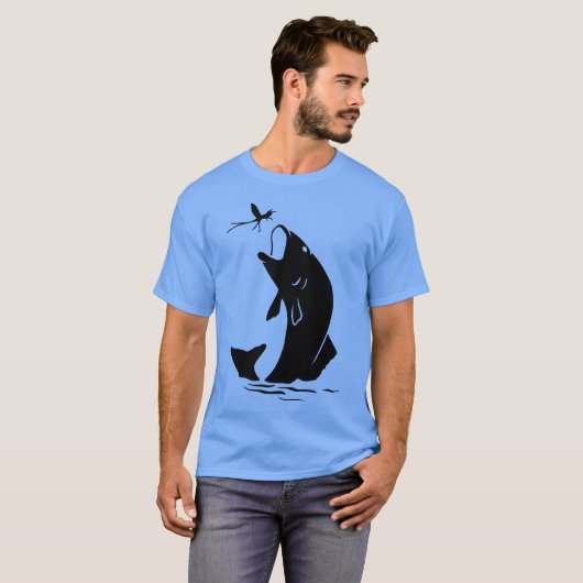 魚釣りマス Tシャツ (正面フル)