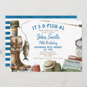魚釣りマンズイッツオフィッシュ – アル50誕生日 招待状 (正面/裏面)