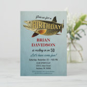 魚釣りメンズバースデーパーティー招待漁師 招待状 (スタンド正面)