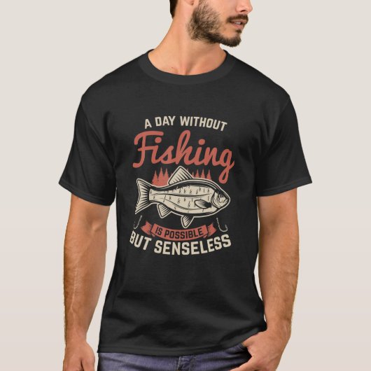 魚釣りメンズ男おもしろいの子魚釣りギフトフィッシュ恋人 Tシャツ (正面)