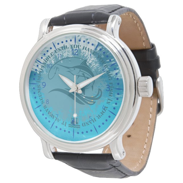 魚釣りモチベーション| Marlin fish |常に表示される 腕時計 (アングル)