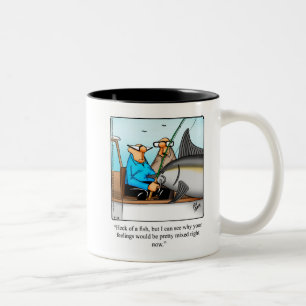 魚釣りユーおもしろいモアMug Gift ツートーンマグカップ