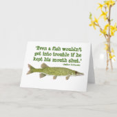 魚釣りユーモアのあるカード カード (黄色い花)