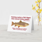 魚釣りユーモアのあるカード カード (黄色い花)