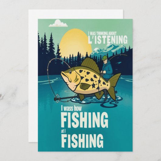 魚釣りユーモアのある冒険 招待状 (正面/裏面)