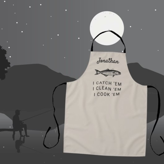魚釣りユーモアパーソナライズされた漁師ギフト エプロン