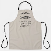 魚釣りユーモアパーソナライズされた漁師ギフト エプロン (正面)