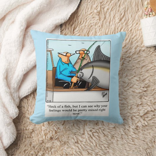 魚釣りユーモア枕ギフト クッション (ブランケット)