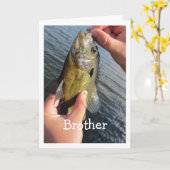 魚釣りユーモアforブラザー誕生日 カード (黄色い花)