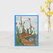 魚釣りユーAハッピーバースデー カード (黄色い花)