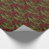 魚釣りラッピング紙コホサーモンクリスマス紙 ラッピングペーパー (角)