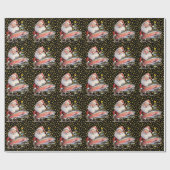 魚釣りラバーズクリスマスサンタクロース ラッピングペーパー (フラット)