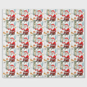 魚釣りラバーズクリスマスサンタクロース ラッピングペーパー (フラット)