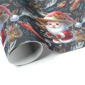 魚釣りラバーズクリスマスサンタクロース ラッピングペーパー (ロールコーナー)