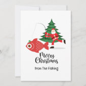 魚釣りラバーズクリスマスホリデーウィズサンタクロース シーズンカード (正面)