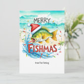 魚釣りラバーズクリスマスホリデーウィズサンタクロース シーズンカード (スタンド正面)
