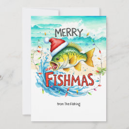 魚釣りラバーズクリスマスホリデーウィズサンタクロース シーズンカード