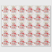 魚釣りラバーズクリスマスホリデーウィズサンタクロース ラッピングペーパー (フラット)