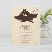 魚釣りラバーズブラウンボート結婚式招待状 招待状 (スタンド正面)