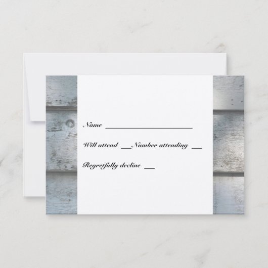 魚釣りラバーズボートオールドウッドrsvp封筒 出欠カード (正面)