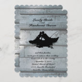 魚釣りラバーズボートスカロップ結婚式招待状 招待状 (正面/裏面)