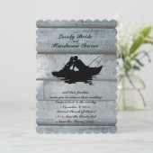 魚釣りラバーズボートスカロップ結婚式招待状 招待状 (スタンド正面)