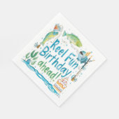 魚釣りラバーズ誕生日をテーマにした水彩 スタンダードランチョンナプキン (角)