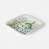 魚釣りラバーズ誕生日をテーマにした水彩 ペーパープレート (傾斜あり)